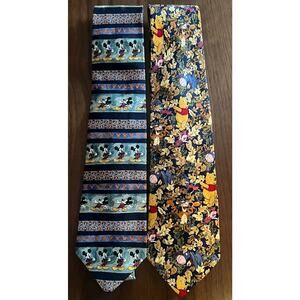2 The Disney Store 100% Silk Ties with Disney Characters